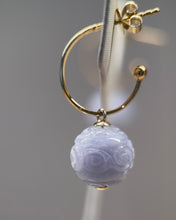 Load image into Gallery viewer, 92488 Kyo No Furi Lavender Jade Bead Earring with 18K Yellow Gold
