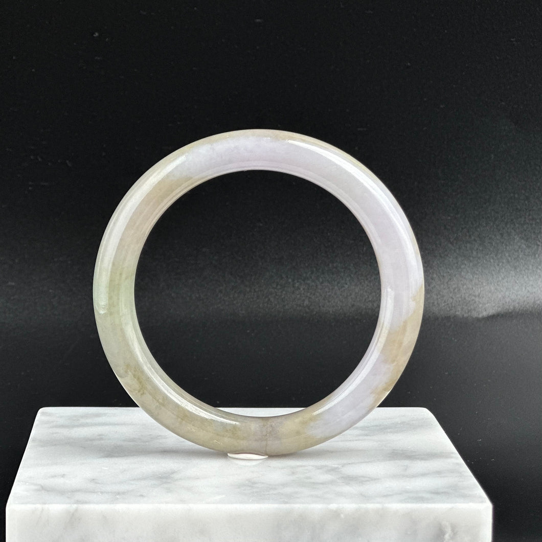 112855 55.0mm Rare Dual Tone Rounded Jade Bangle