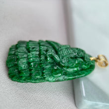 Load image into Gallery viewer, 11788 Bright Green Peacock Jade Pendant
