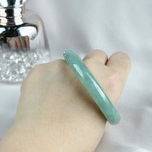 Load image into Gallery viewer, 101855 55.4mm Translucent Watery Green Rounded Jadeite Bangle
