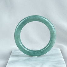 Load image into Gallery viewer, 101855 55.4mm Translucent Watery Green Rounded Jadeite Bangle
