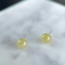 Load image into Gallery viewer, 102090 Icy Yellow Jade Stud Earring with 18K Gold
