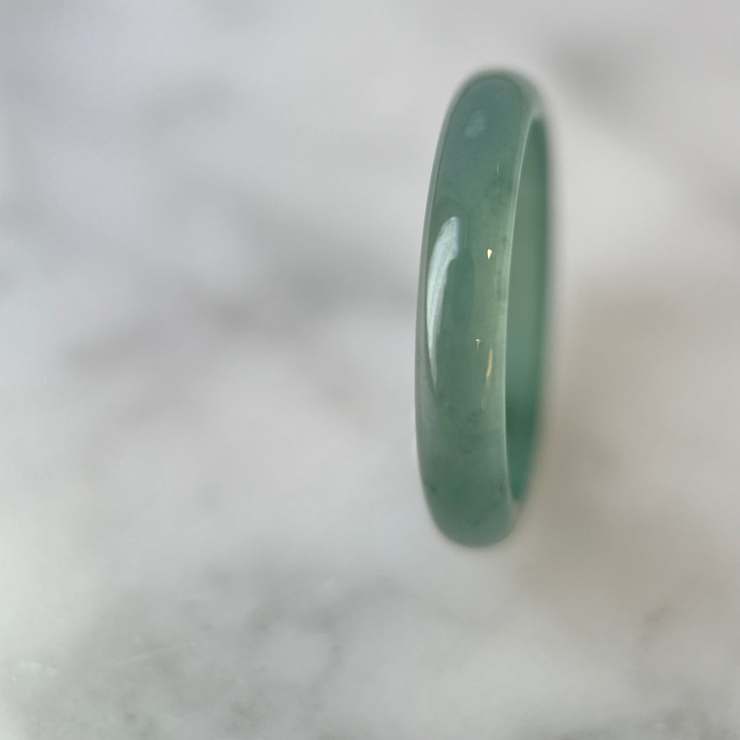 22088 Highly Translucent Bluish Green Type A Jade Ring