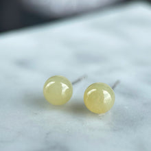 Load image into Gallery viewer, 102090 Icy Yellow Jade Stud Earring with 18K Gold
