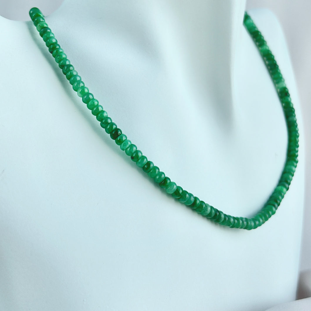 101188 Emerald Serenity Natural Type A Jade Necklace and Bracelet