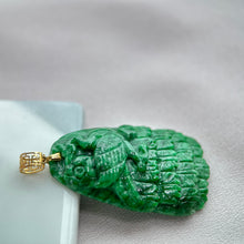 Load image into Gallery viewer, 11788 Bright Green Peacock Jade Pendant
