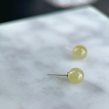 Load image into Gallery viewer, 102090 Icy Yellow Jade Stud Earring with 18K Gold
