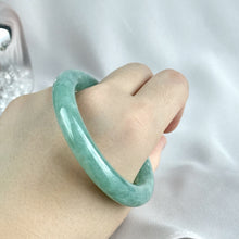 Load image into Gallery viewer, 101855 55.4mm Translucent Watery Green Rounded Jadeite Bangle
