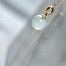 Load image into Gallery viewer, 102565 Icy White Jadeite Bead Pendant with 18K Yellow Gold
