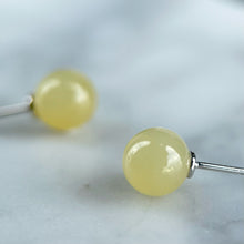 Load image into Gallery viewer, 102090 Icy Yellow Jade Stud Earring with 18K Gold
