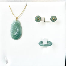 Load image into Gallery viewer, 21988 Highly Translucent Bluish Green Ruyi Jade Pendant
