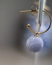 Load image into Gallery viewer, 92488 Kyo No Furi Lavender Jade Bead Earring with 18K Yellow Gold
