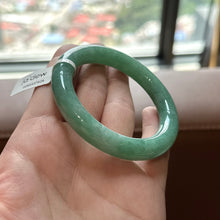 Load image into Gallery viewer, 10653 53.5mm Full Apple Green Rounded Jadeite Bangle
