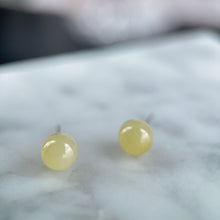 Load image into Gallery viewer, 102090 Icy Yellow Jade Stud Earring with 18K Gold
