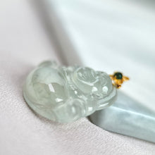 Load image into Gallery viewer, 62188 Highly Translucent Colourless Laughing Buddha Jade Pendant
