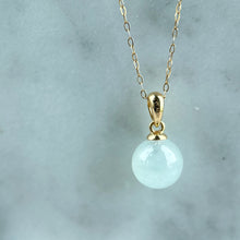 Load image into Gallery viewer, 102565 Icy White Jadeite Bead Pendant with 18K Yellow Gold
