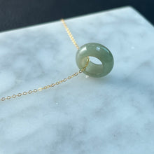 Load image into Gallery viewer, 33090 Petite Olive Green Jadeite Band Pendant
