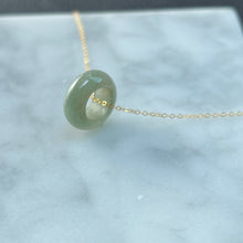 Load image into Gallery viewer, 33090 Petite Olive Green Jadeite Band Pendant
