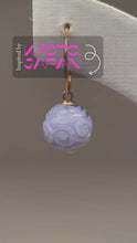 Load and play video in Gallery viewer, 92488 Kyo No Furi Lavender Jade Bead Earring with 18K Yellow Gold
