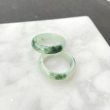 Load image into Gallery viewer, 41488 Icy Green Floral Type A Jadeite Ring
