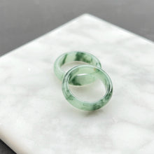 Load image into Gallery viewer, 41488 Icy Green Floral Type A Jadeite Ring
